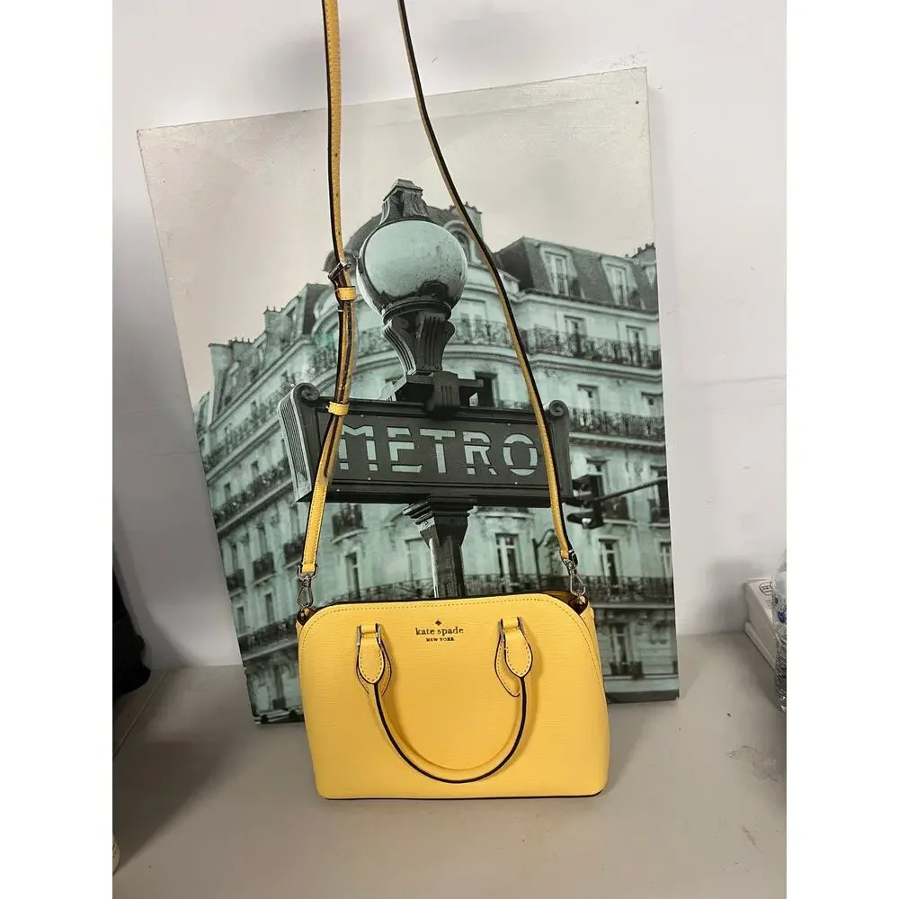 NWT Kate Spade WKR00438 Small Satchel Daybreak Yellow Leather Crossbody Handbag
